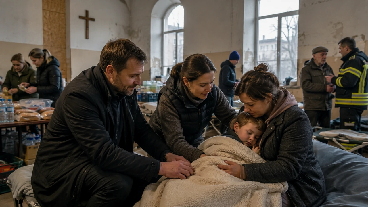 Ukraine Relief Shelter — Church Workers Supporting a Displaced Family